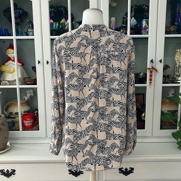 J. Crew Zebra 🦓 Print Blouse Sz XS - Picture 6 of 9